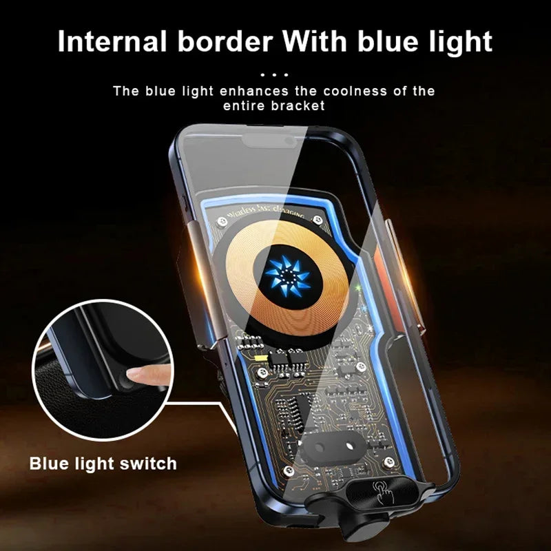 120W Magnetic Charger Car Phone Holder 15W Fast Wireless Charging