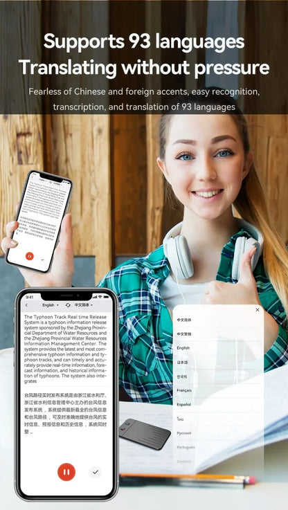 AI Voice Recorder APP Control AI Notetaking Device