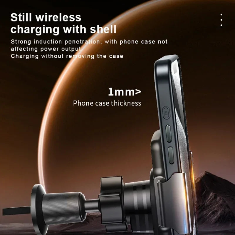 120W Magnetic Charger Car Phone Holder 15W Fast Wireless Charging