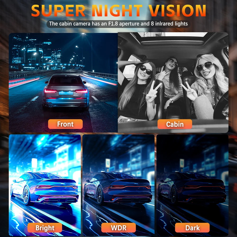 4 Lens Car DVR 360 Degrees Video Recorder 1080P Dash Cam