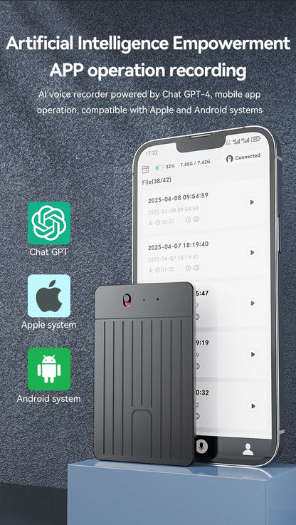 Ultra-Thin 180 Languages AI Voice Recorder Online Translator