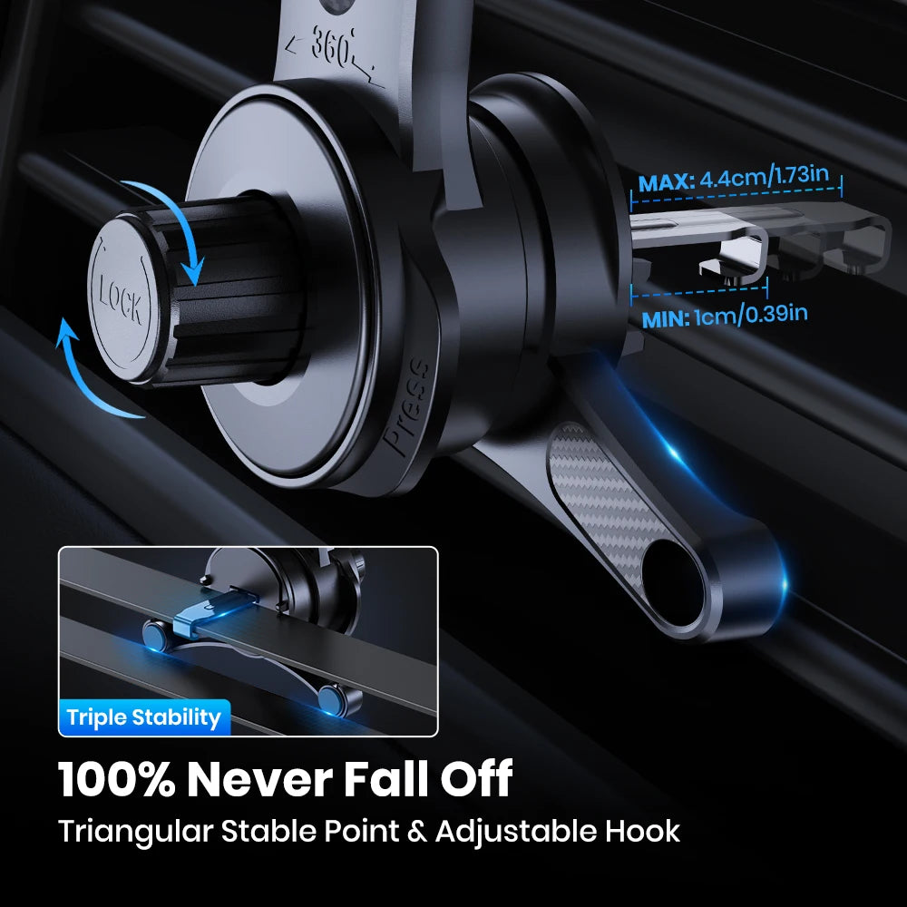 TOPK Car Phone Holder Stand, Extended Arm 3-Point Support