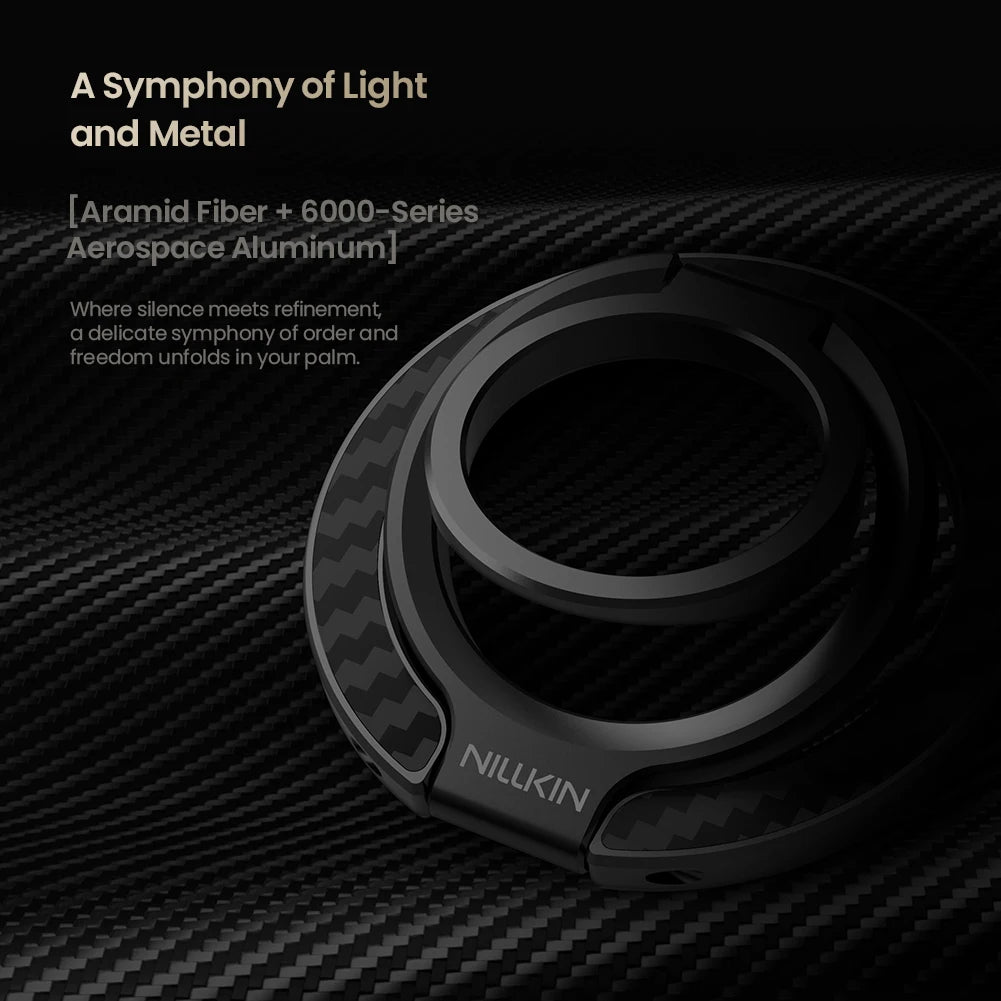 FiberSnap Magnetic Phone Ring Stand Aluminum 360° Rotation