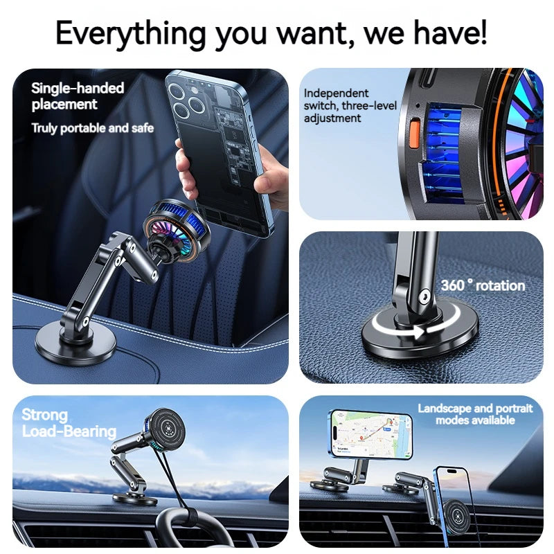 Universal Metal Car Magnetic Semiconductor Cooling Phone Holder
