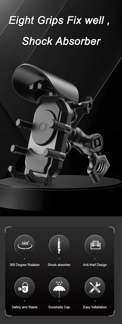 Fast Charger Stand Wireless Charging Shockproof Handlebar Mount