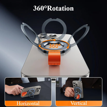 Metal Magnetic Phone Stand Adjustable with Silicone Lanyard