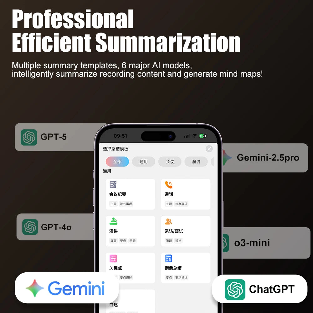 Famue Ai Voice Recorder with Text Transcription Mini Portable
