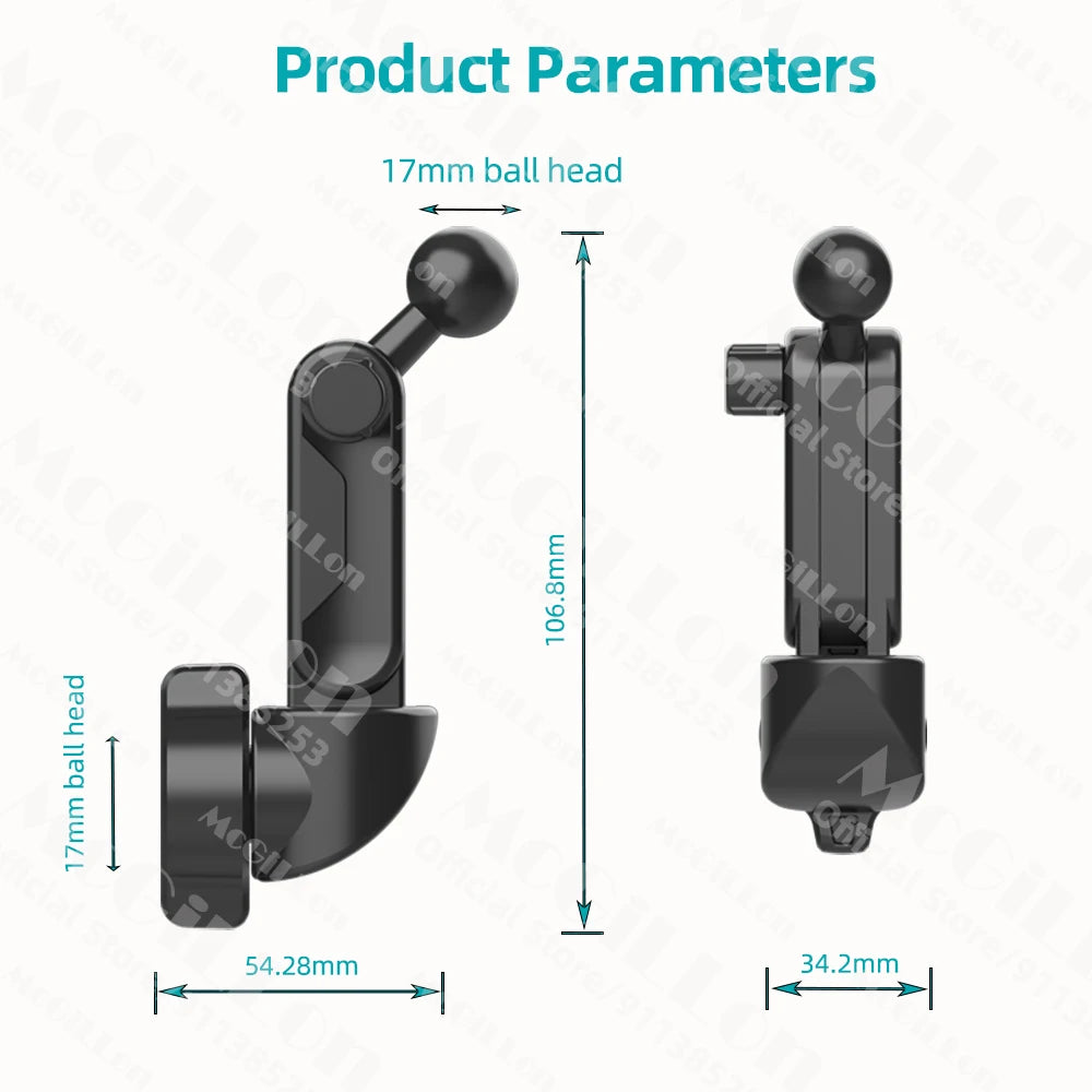 17mm Ball Joint Extension Arm Adapter for Car Air Outlets Phone Stand