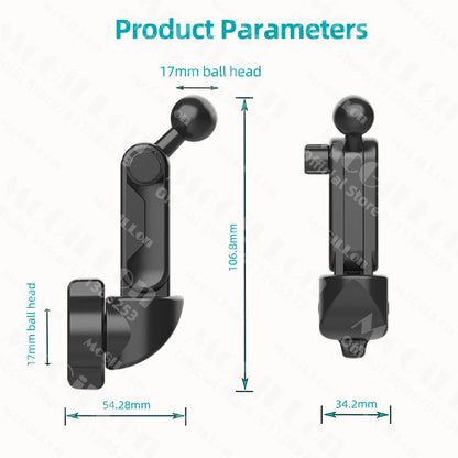 17mm Ball Joint Extension Arm Adapter for Car Air Outlets Phone Stand