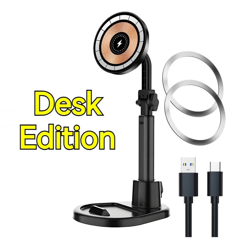 15W Universal Magnetic Car Phone Wireless Charger Holder