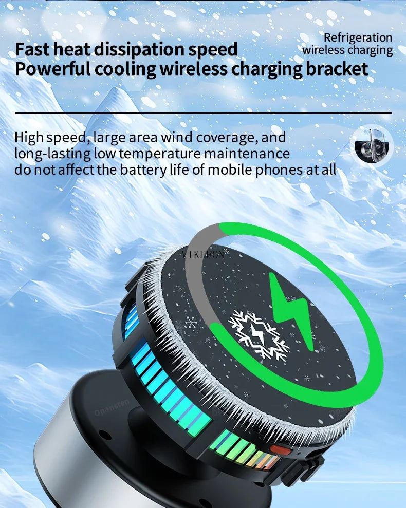 Cooling Car Magnetic Wireless Charger Vacuum Adsorption