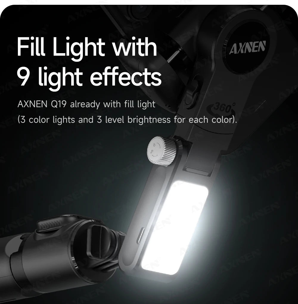 AXNEN AI Desktop Gimbal Tripod Extendable Selfie Stick