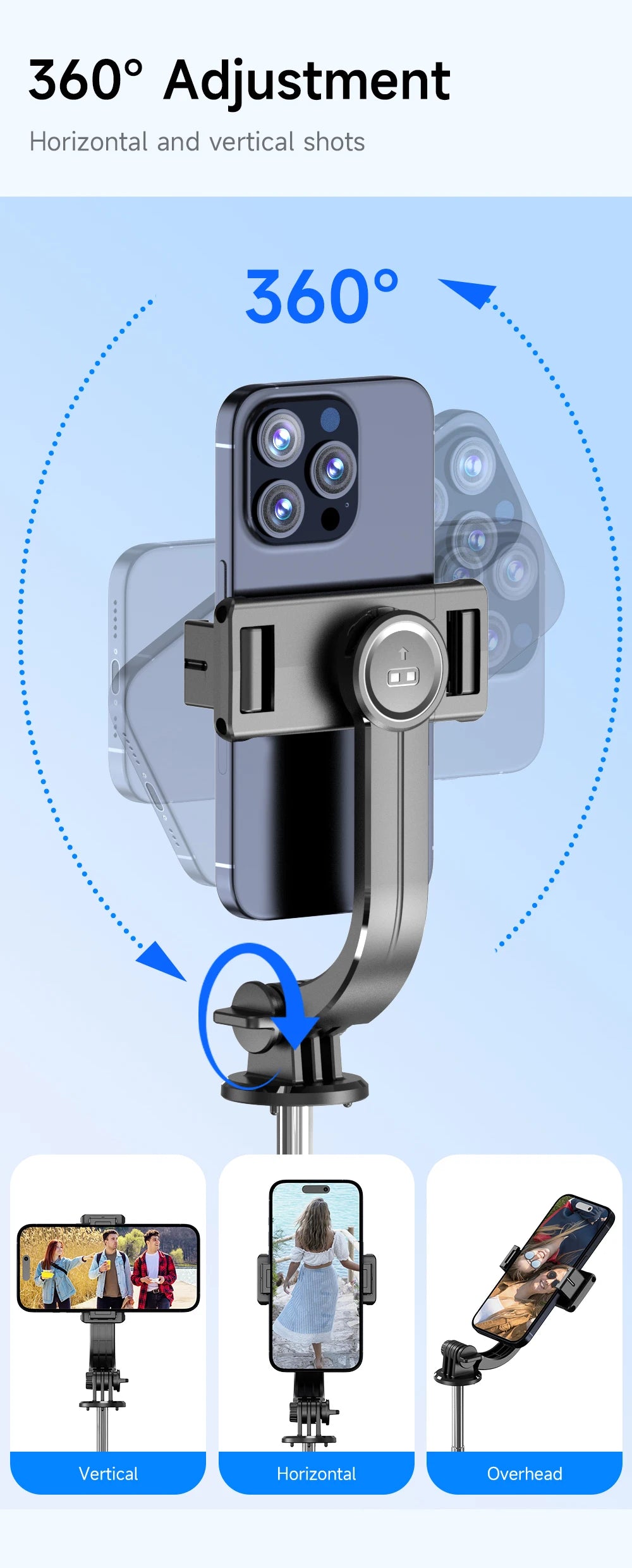 F15 with Wireless Remote 68 Inch Selfie Stick Phone Desktop Stand