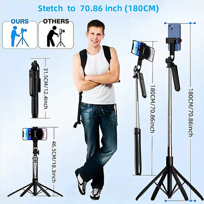 Bluetooth Wireless Selfie Stick Tripod Extendable Monopod
