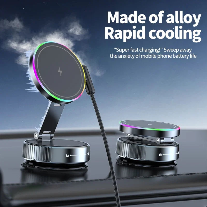 15W Wireless Car Charger Phone Holder Vacuum Suction Cup