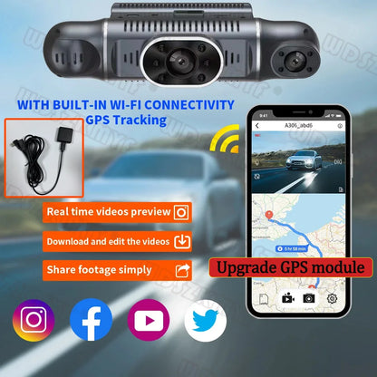 360 Degree Car DVR 4*1080P Video Recorder WIFI GPS Dash Cam