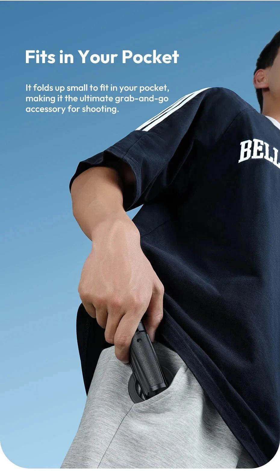 Magnetic Phone Tripod Wireless Phone Grip Selfie Stick