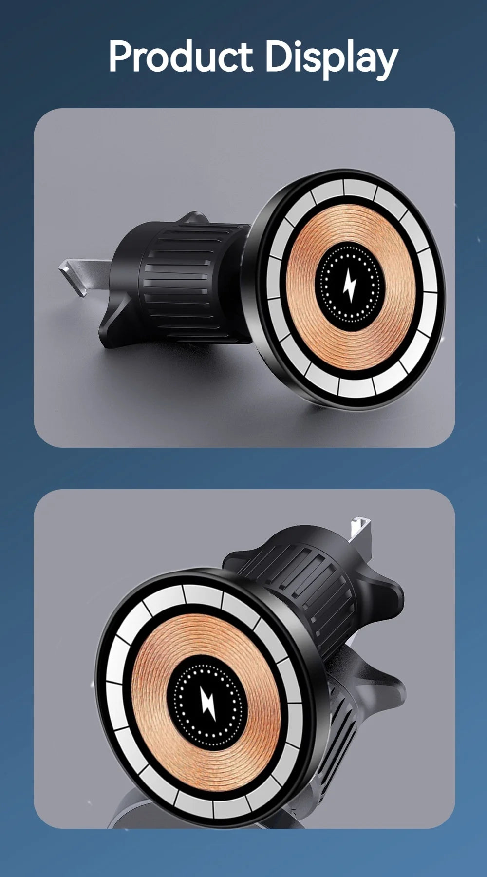 15W Car Magnetic Wireless Charger Holder with Metal Body