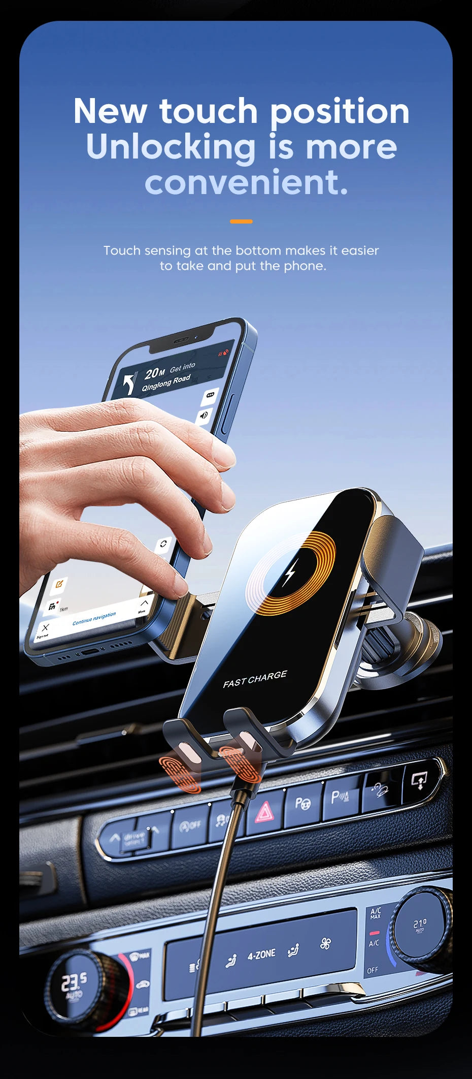 Universal Car Wireless Charger Auto Car Mount Phone Holder