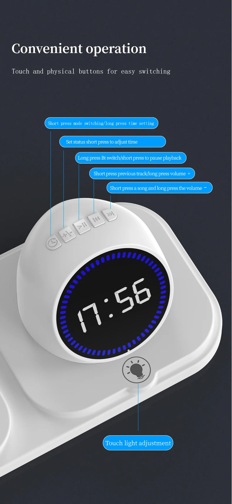 NEW 6 in 1 Desk Phone Holder with Wireless Charger