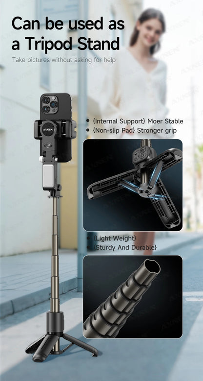 AXNEN AI Desktop Gimbal Tripod Extendable Selfie Stick