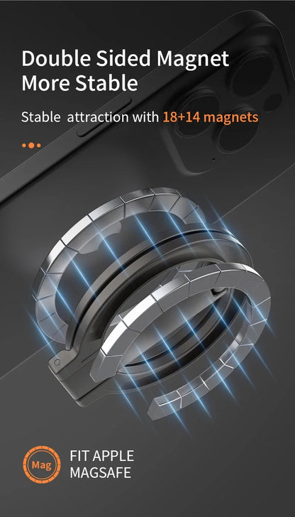 Double-Sided Magnetic Phone Ring Holder for MagSafe Kickstand