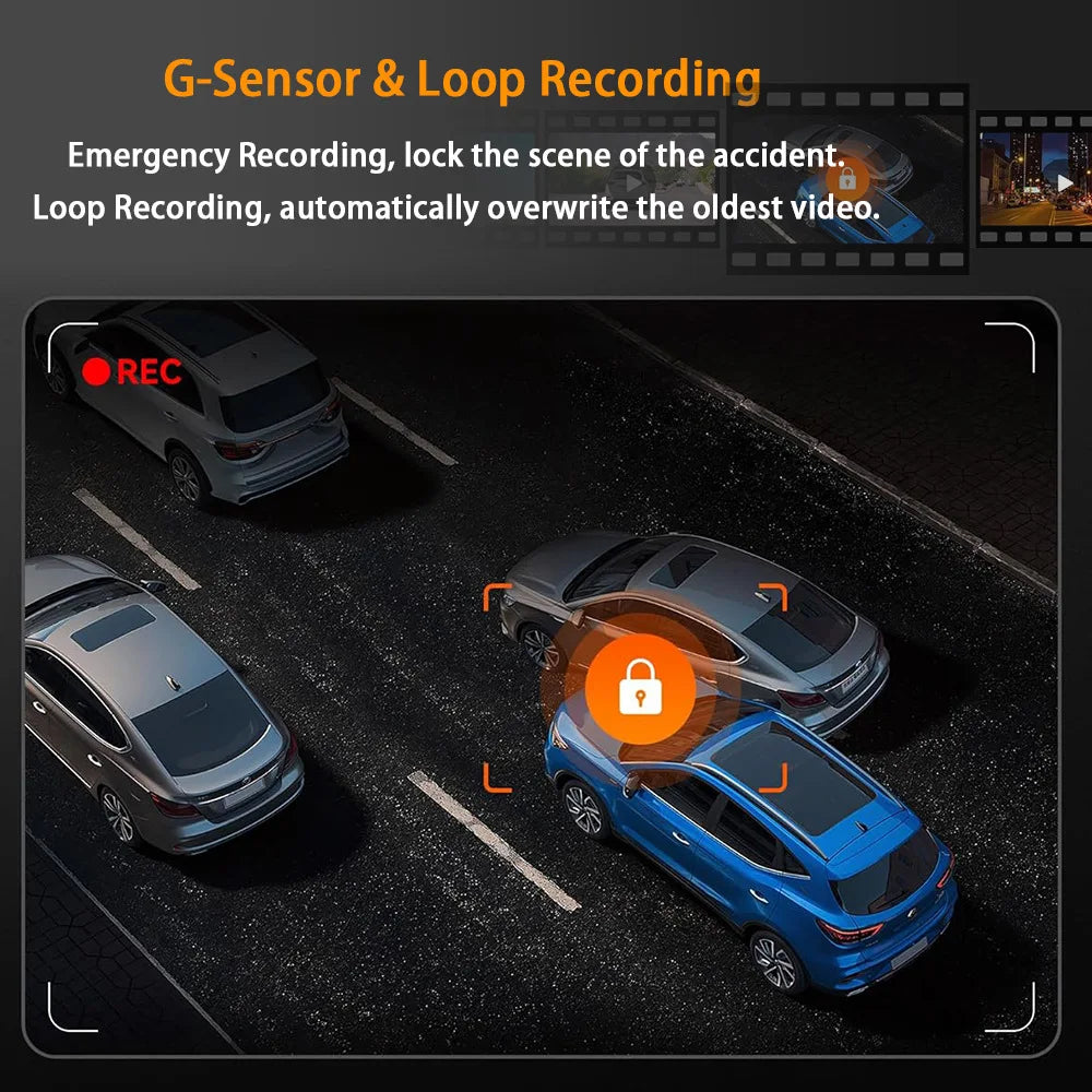 360°Auto Camera 1080P Video Recorder 3/4 Lens WIFI DashCam