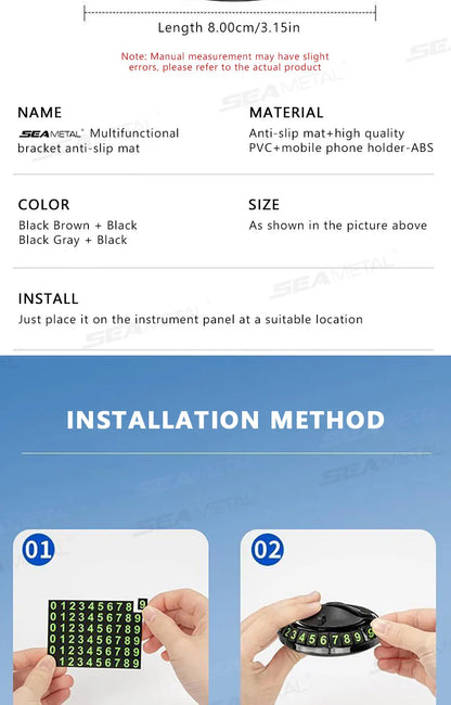 SEAMETAL Car Dashboard Phone Holder Hidden Plate