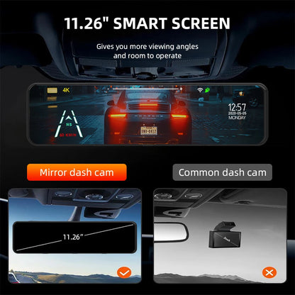 4K Rearview Mirror Driving Recorder HD Night Vision Loop