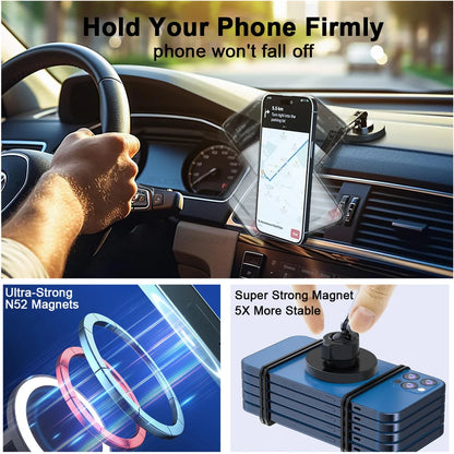 Magnetic Car Phone Holder Wireless Car Charger Mount Stand
