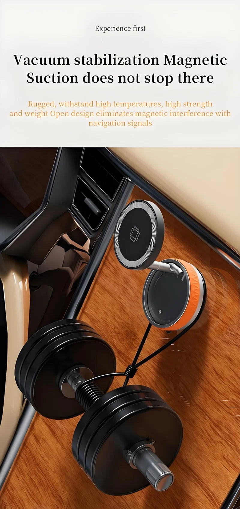 Vacuum Suction Magnetic Car Phone Holder Foldable Mirror