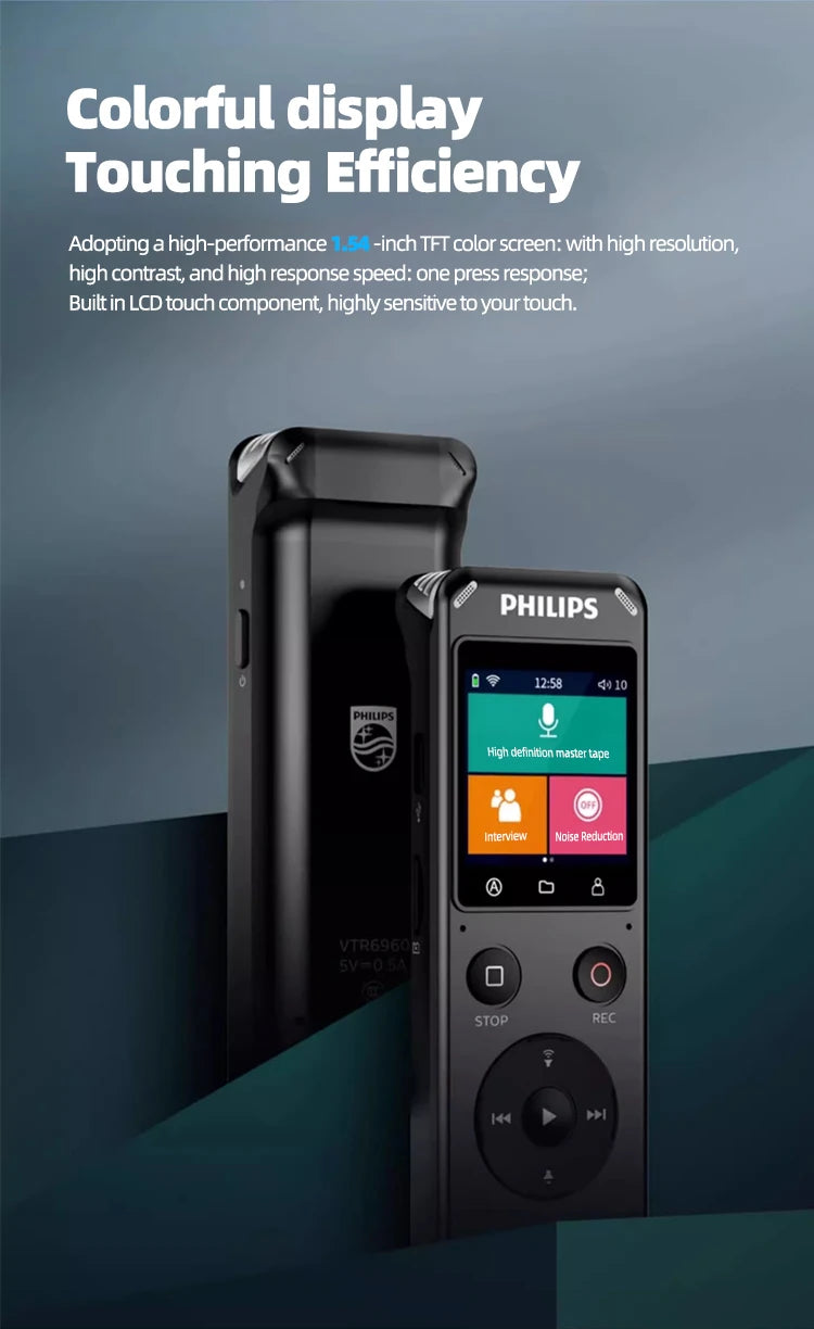 Philips VTR6960 100% Original  Voice Recorder 192K HD Recording