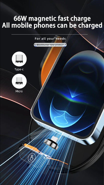 Car Wireless Phone Holder Stand 66W Fast Charging Station Charger
