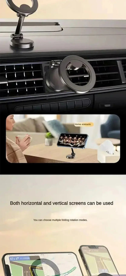 Alloy Folding Magnetic Car Compact Cell Phone Holder
