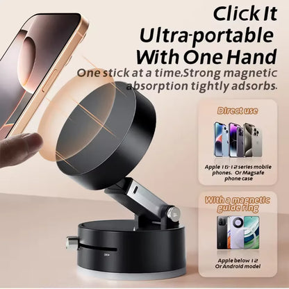 Foldable Car Phone Holder Vacuum Adsorption Magnetic Suction Cup
