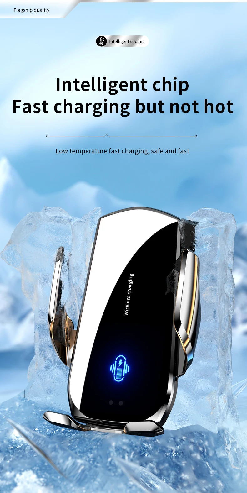 Wireless Car Phone Holder 15W Fast Charging Wireless Charger