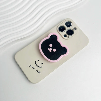 Cute Bear Mirror Magnetic Socket Grip Phone Holder