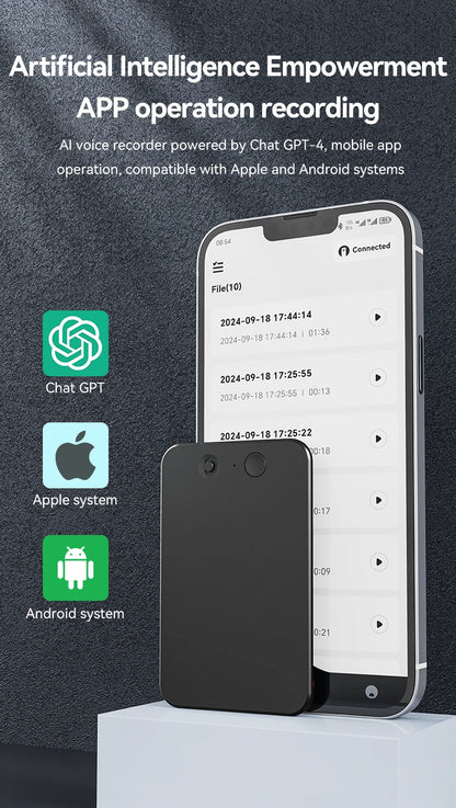 8-128GB AI ChatGPT-4 Intelligent Voice Recorder Audio App Device