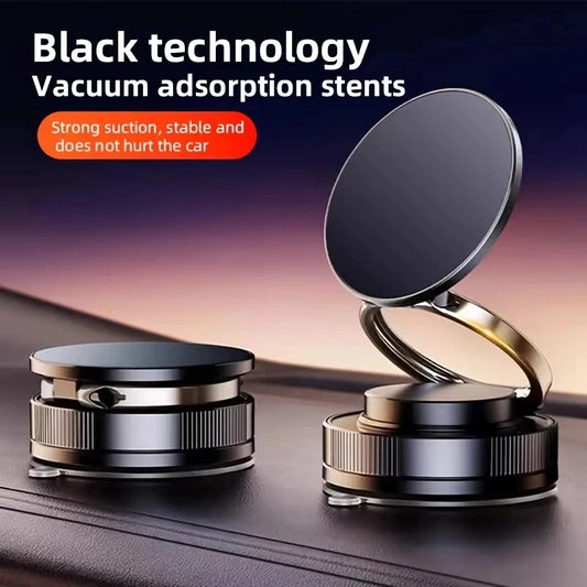 Metal Vacuum Magnetic Car Phone Holder Foldable Design