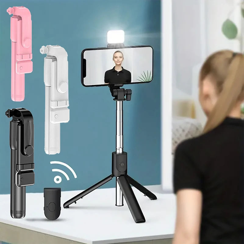 Portable Bluetooth Selfie Stick Tripod Holder with Remote Shutter