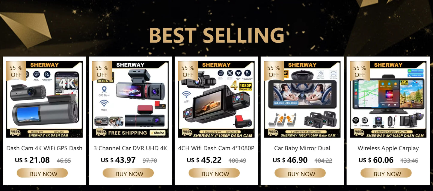 3 Channel Car DVR UHD 4K 3-Lens Inside Vehicle Dash Cam