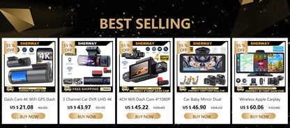 3 Channel Car DVR UHD 4K 3-Lens Inside Vehicle Dash Cam