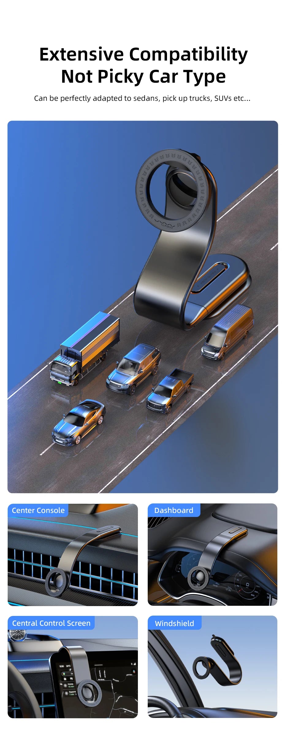 VYVYLABS 15W Magnetic Wireless Charging Phone Holder Charger