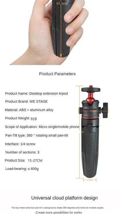FGCLSY Extension Pole Tripod, Mini Selfie Stick Tripod Stand
