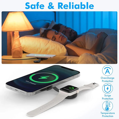 2 in 1 Wireless Charging Station Fast Magnetic Foldable