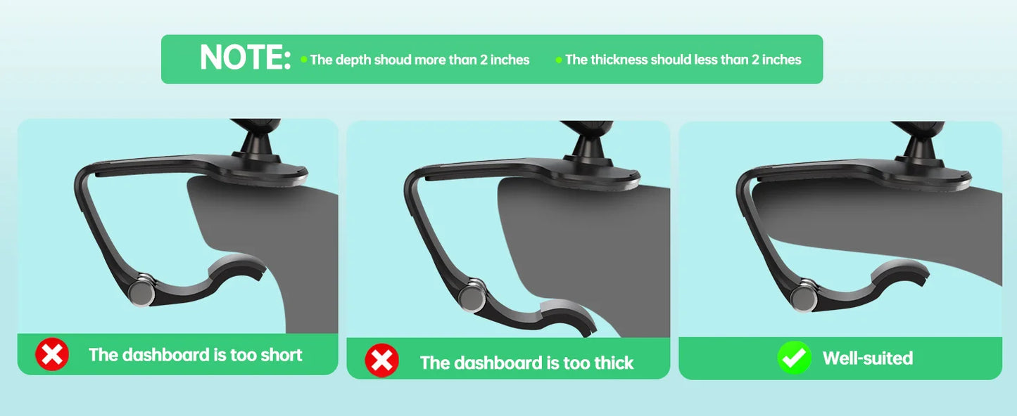 Phone Mount for Car Dashboard, 360 Degree Rotation Universal