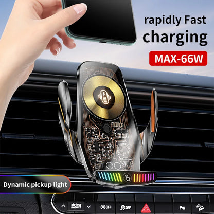 66W Magnetic Car Phone Holder 15W Wireless Fast Charger Car Stand