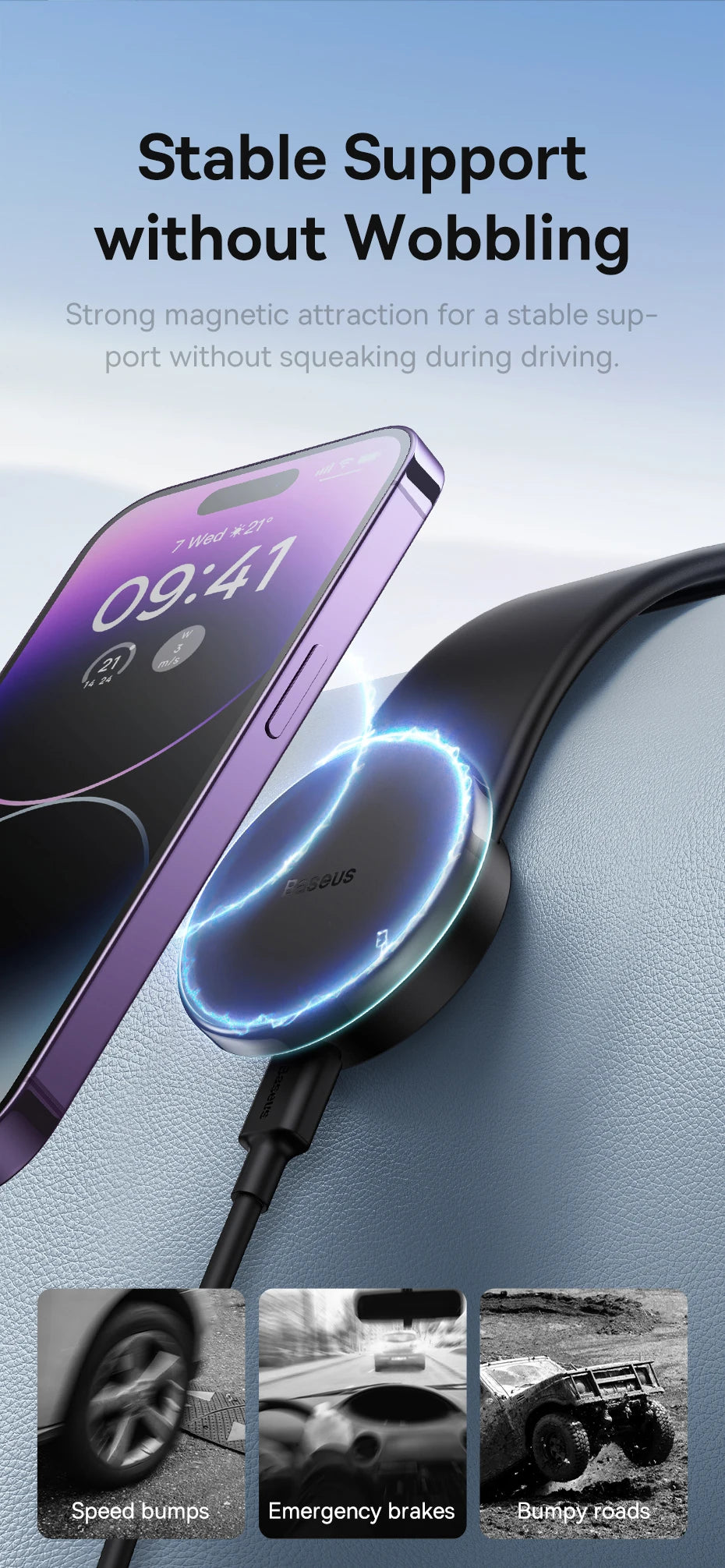 Baseus Magnetic Holder Car Phone Holder Stand Foldable Mount