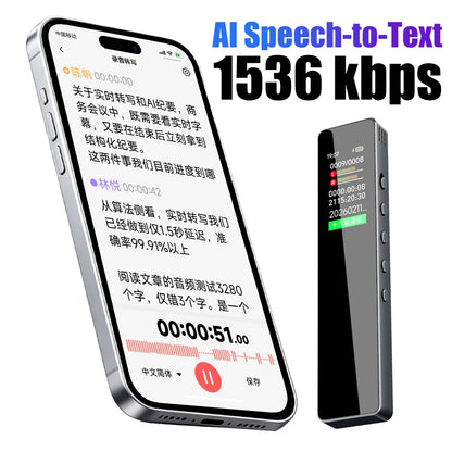 Famue Ai Voice Recorder with Text Transcription Mini Portable