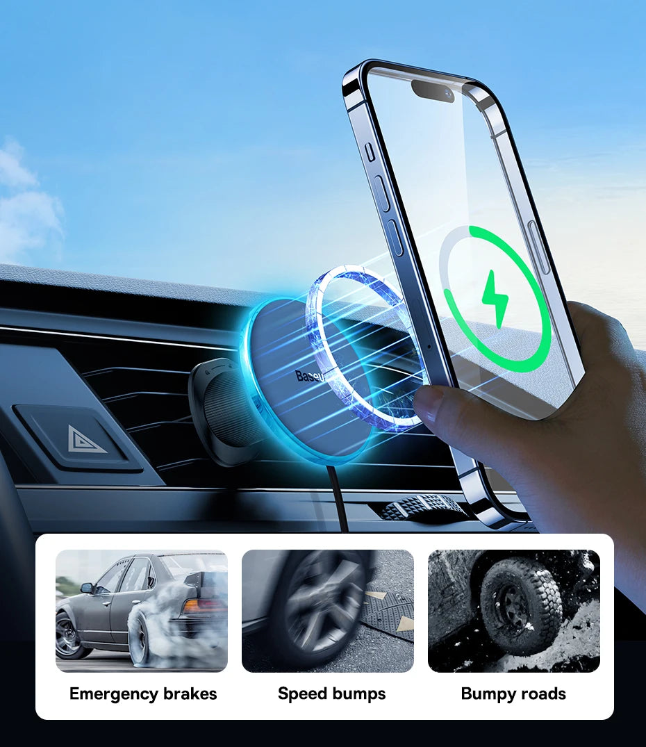 Baseus Magnetic Wireless Charger Car Phone Holder
